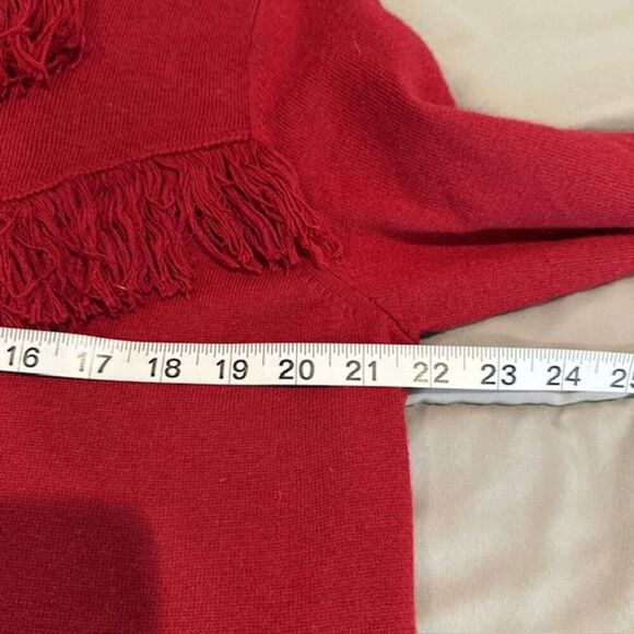Kate Spade New York Wool Blend Russet Red Fringe Sweater Dress Size XL - Picture 8 of 11